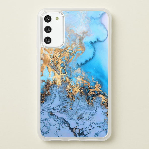 Sea Blue and Gold Marble - Phone Case for Galaxy S20