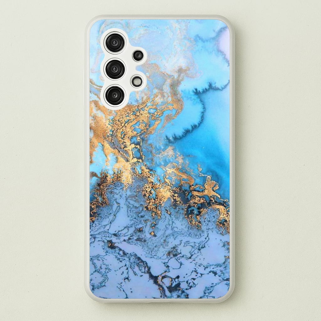 Sea Blue and Gold Marble - Phone Case for Galaxy A13