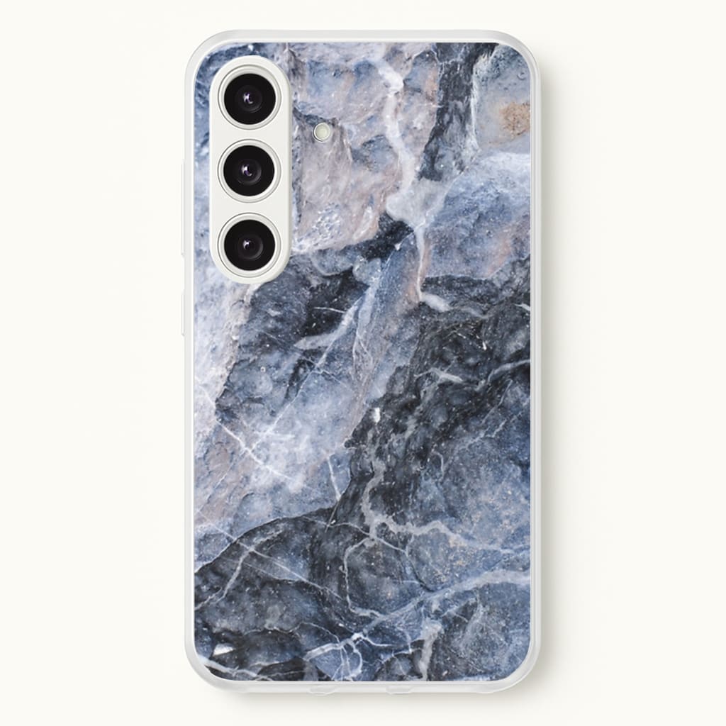 Grey and White Marble - marble Phone Case for Galaxy S25 Plus