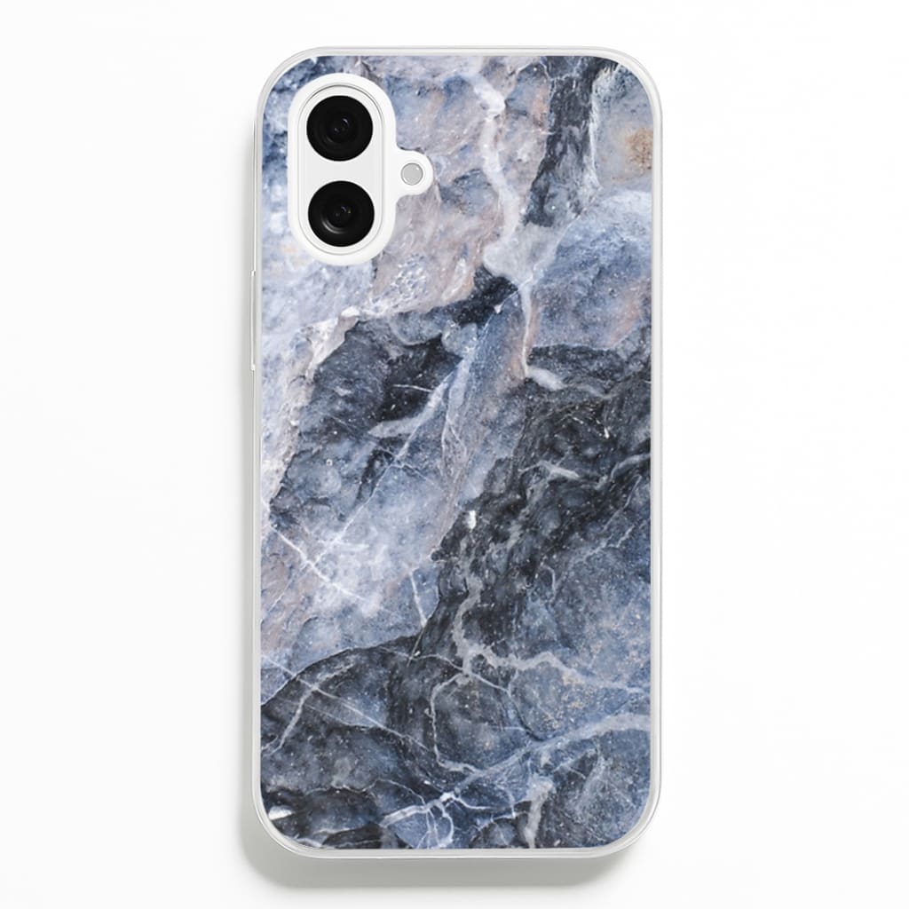 Grey and White Marble - marble Phone Case for iPhone 16 Plus