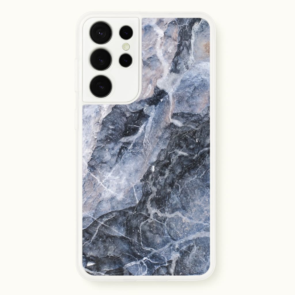 Grey and White Marble - marble Phone Case for Galaxy S21 Ultra