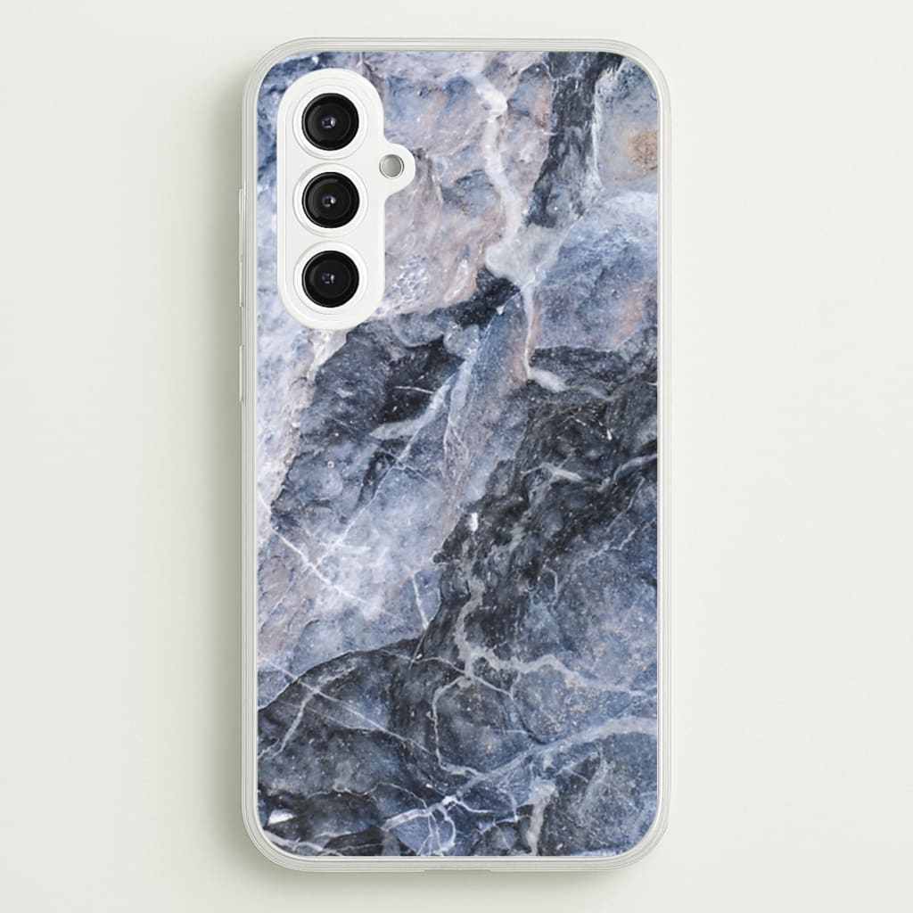 Grey and White Marble - marble Phone Case for Galaxy S23FE