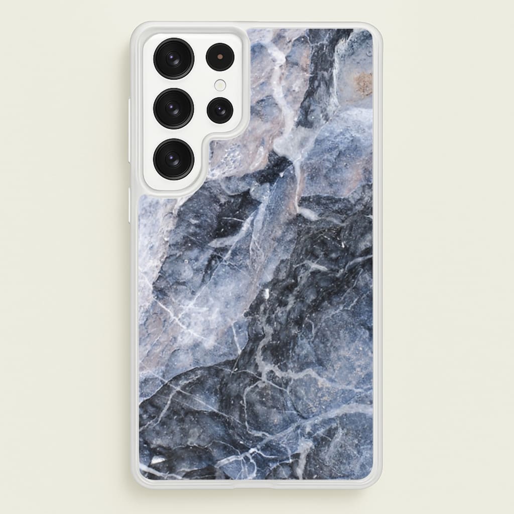 Grey and White Marble - marble Phone Case for Galaxy S22 Ultra