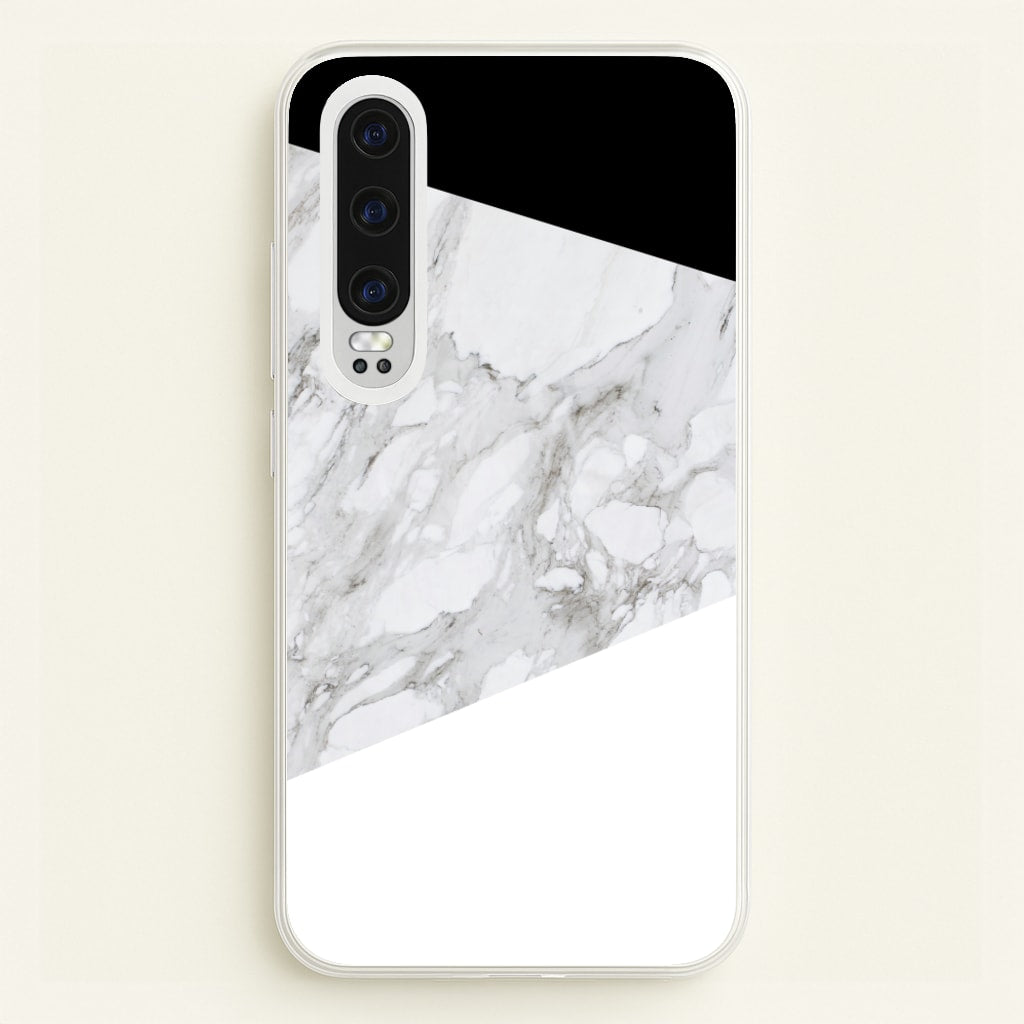 White, Black and Marble Pattern - marble Phone Case for Huawei P30