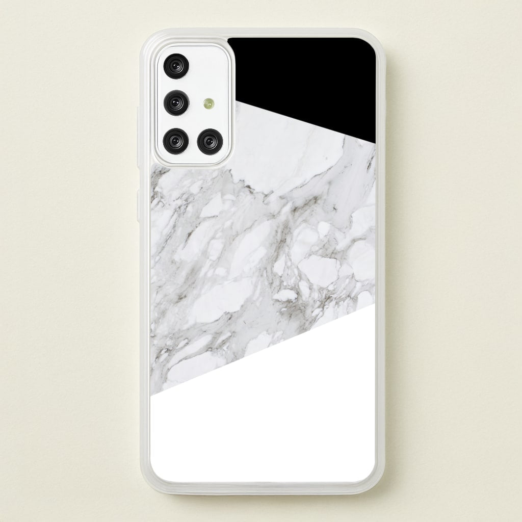 White, Black and Marble Pattern - marble Phone Case for Galaxy A71