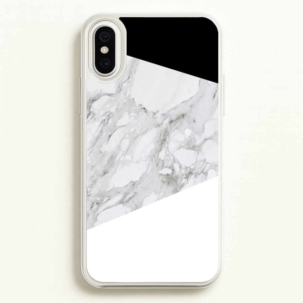 White, Black and Marble Pattern - marble Phone Case for iPhone XS Max