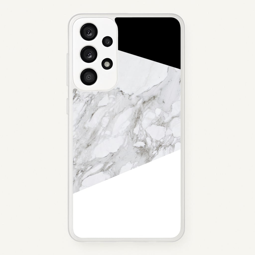 White, Black and Marble Pattern - marble Phone Case for Galaxy A53