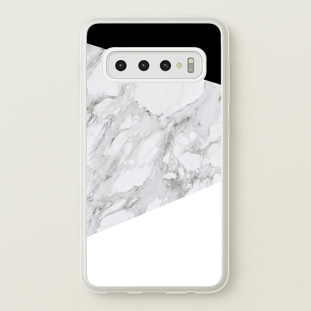 White, Black and Marble Pattern - marble Phone Case for Galaxy S10