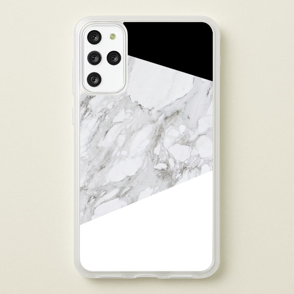 White, Black and Marble Pattern - marble Phone Case for Galaxy S20 Plus