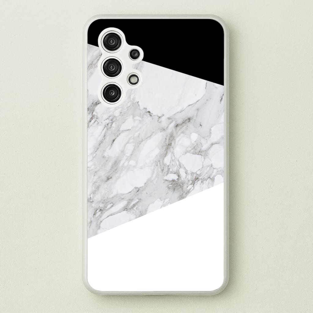 White, Black and Marble Pattern - marble Phone Case for Galaxy A13