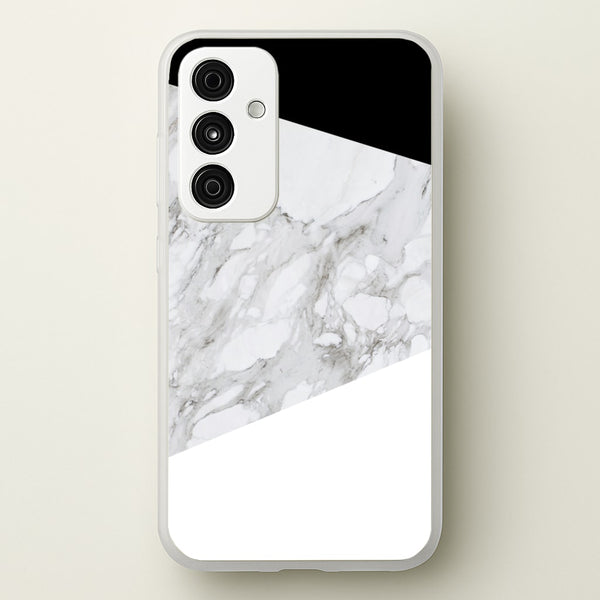 White, Black and Marble Pattern - marble Phone Case for Galaxy A55