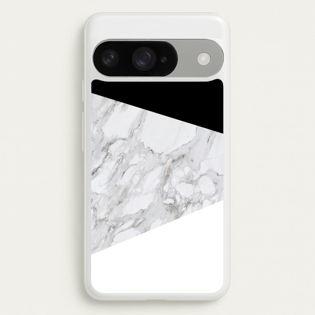 White, Black and Marble Pattern Phone Case for Google Pixel 10 / 10 Pro