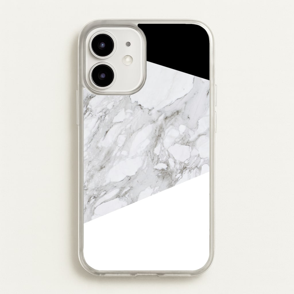 White, Black and Marble Pattern - marble Phone Case for iPhone 12 Mini