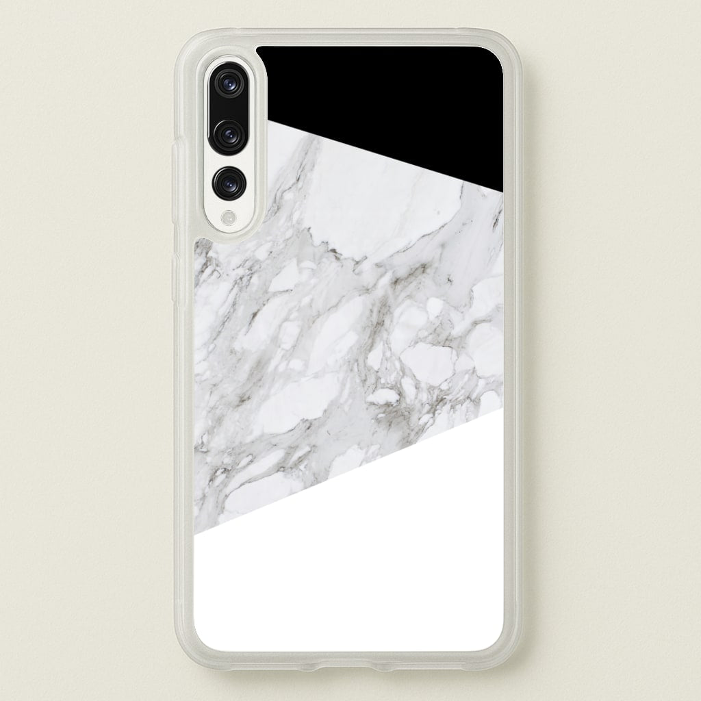 White, Black and Marble Pattern - marble Phone Case for Huawei P20 Pro