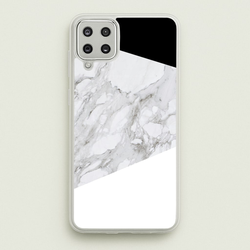 White, Black and Marble Pattern - marble Phone Case for Galaxy A12