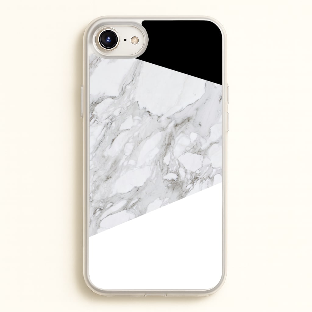 White, Black and Marble Pattern - marble Phone Case for iPhone 6 Plus / 7 Plus / 8 Plus