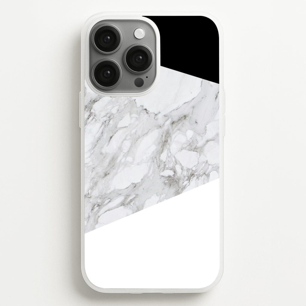 White, Black and Marble Pattern - marble Phone Case for iPhone 13 Pro Max