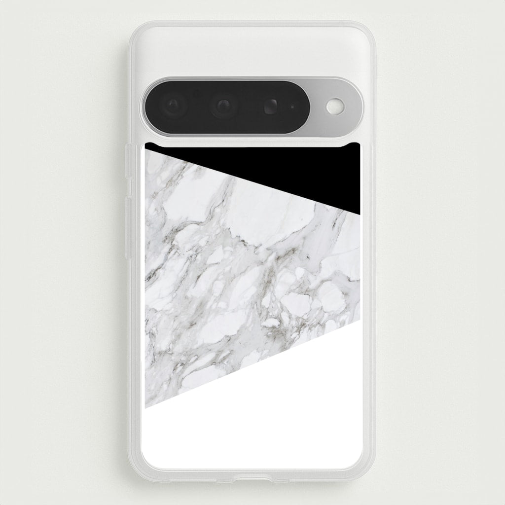 White, Black and Marble Pattern Phone Case for Google Pixel 10 Pro XL