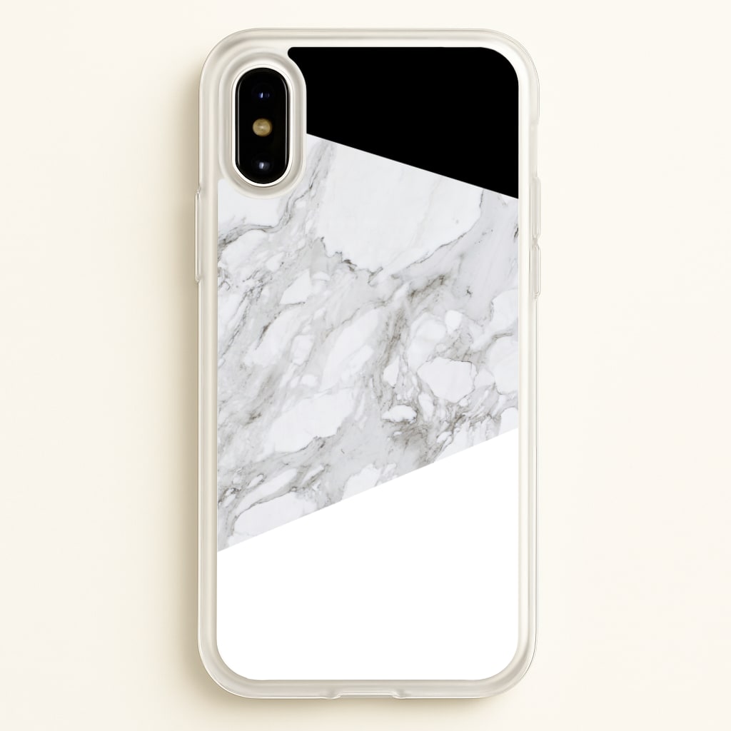 White, Black and Marble Pattern - marble Phone Case for iPhone X / XS