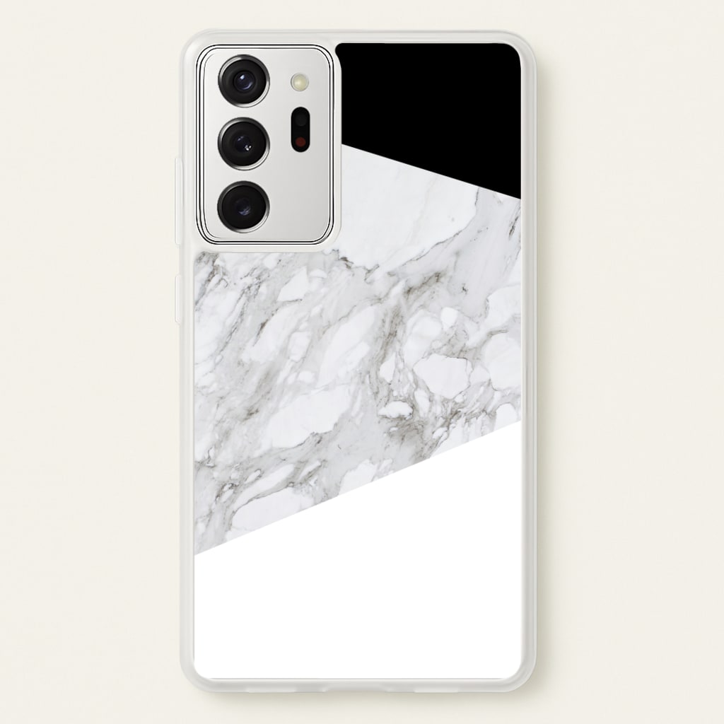 White, Black and Marble Pattern - marble Phone Case for Galaxy Note 20 Ultra