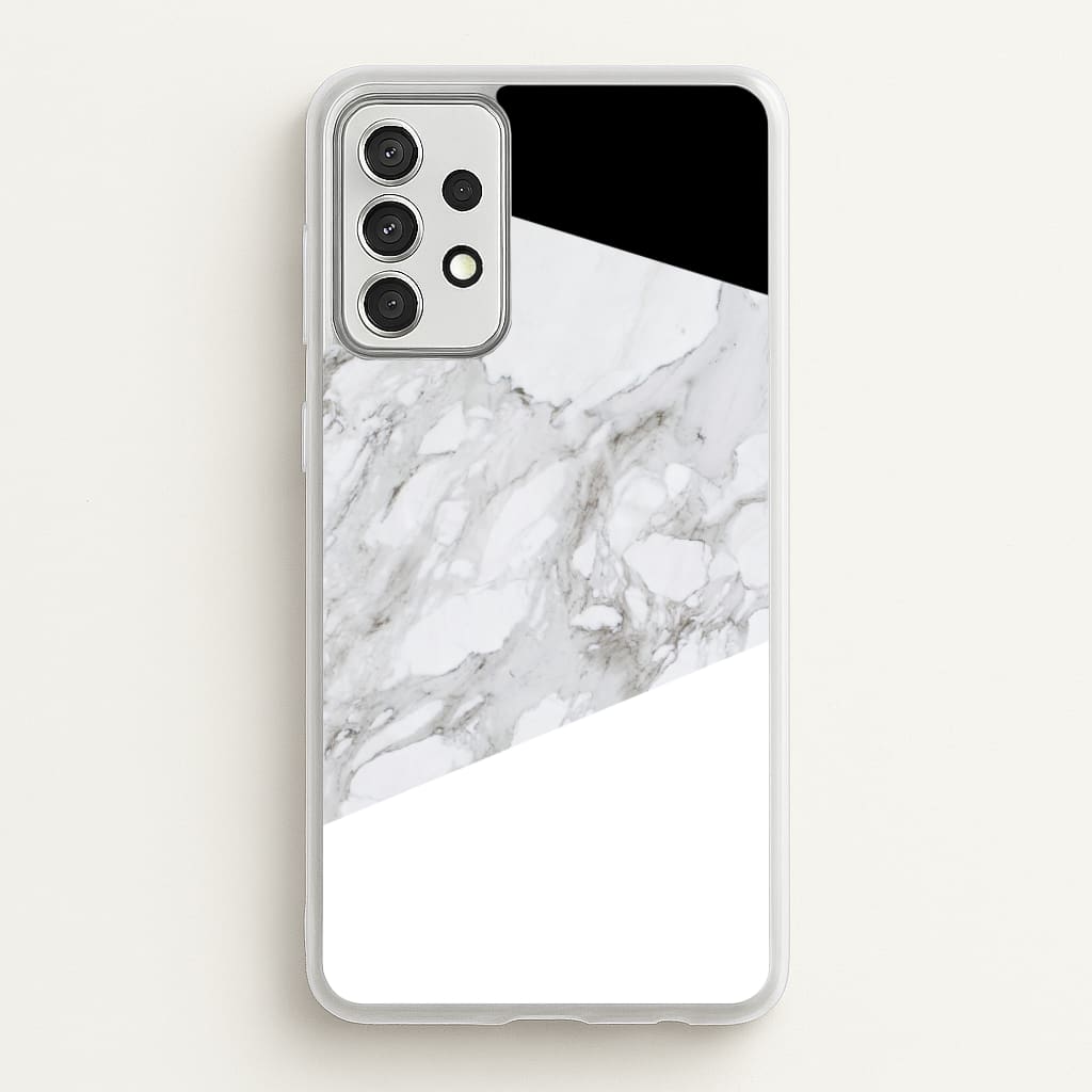 White, Black and Marble Pattern - marble Phone Case for Galaxy A52 / A52s