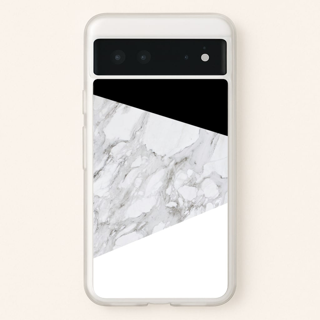 White, Black and Marble Pattern - marble Phone Case for Google Pixel 6