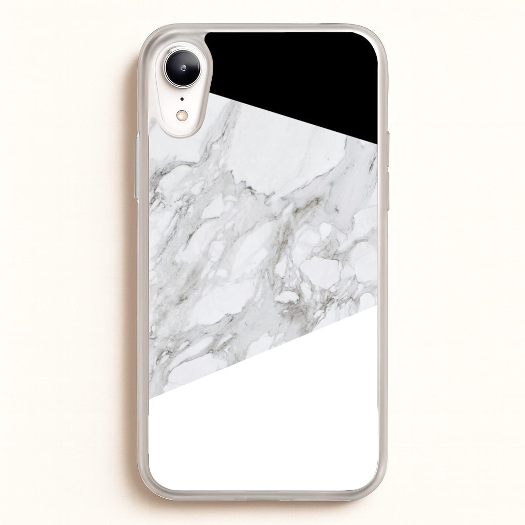 White, Black and Marble Pattern - marble Phone Case for iPhone XR
