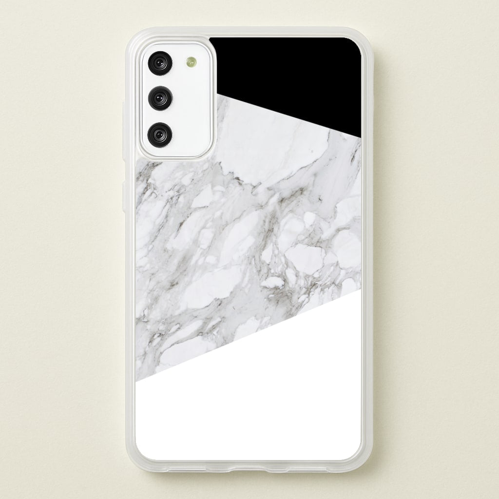 White, Black and Marble Pattern - marble Phone Case for Galaxy A41