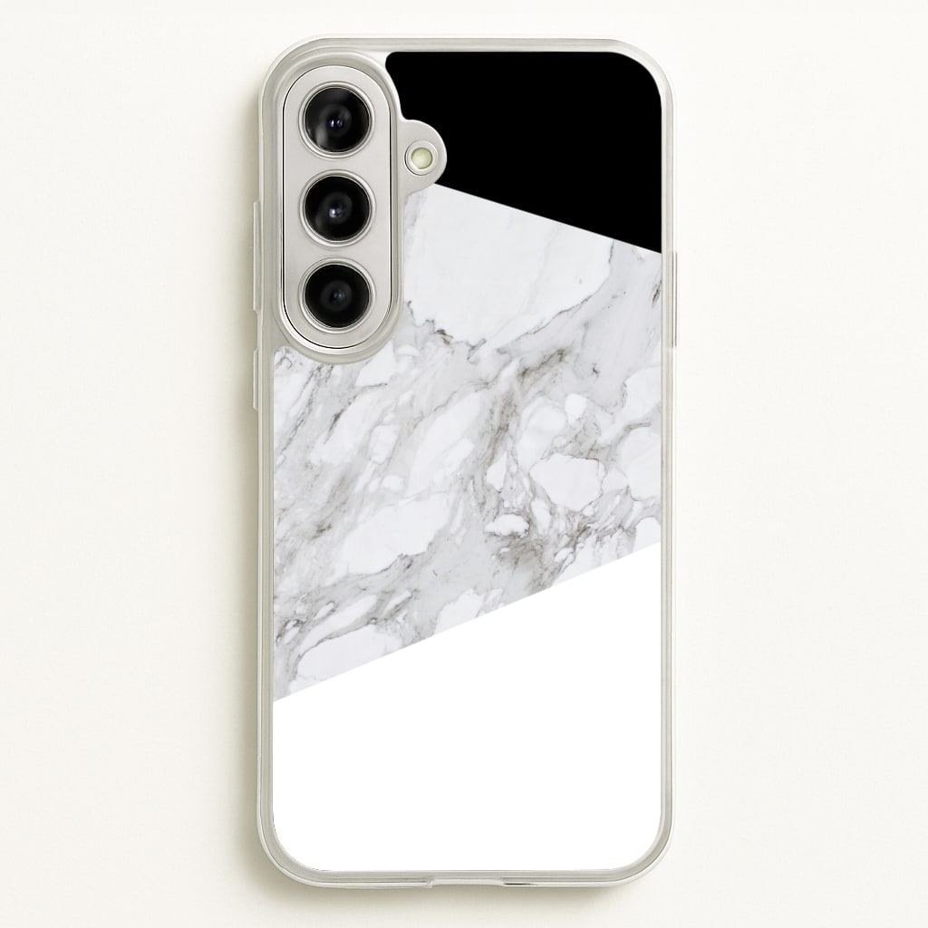White, Black and Marble Pattern - marble Phone Case for Galaxy A56