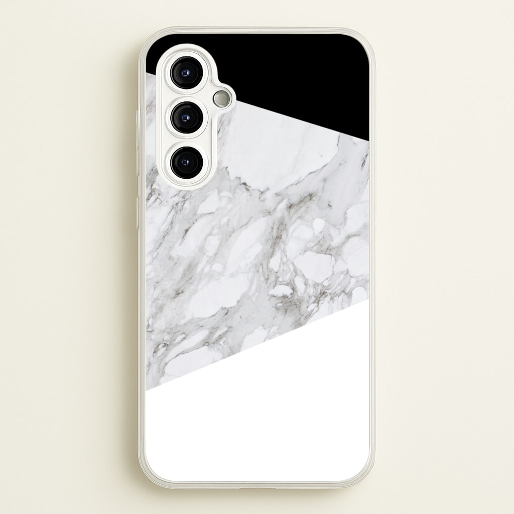 White, Black and Marble Pattern - marble Phone Case for Galaxy A54