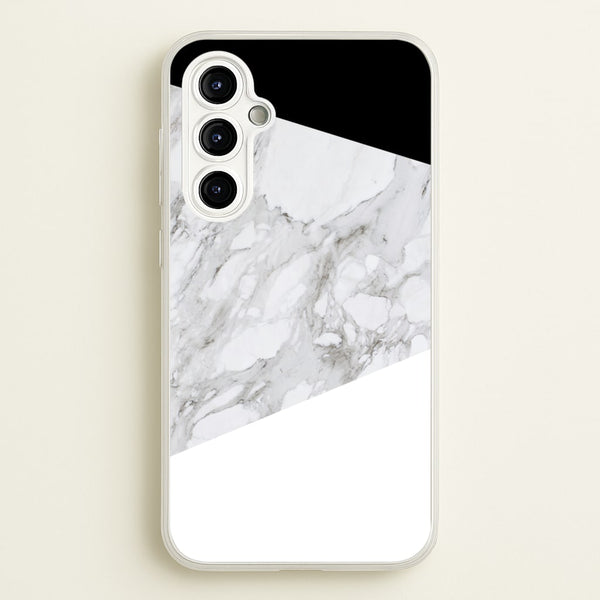 White, Black and Marble Pattern - marble Phone Case for Galaxy A54