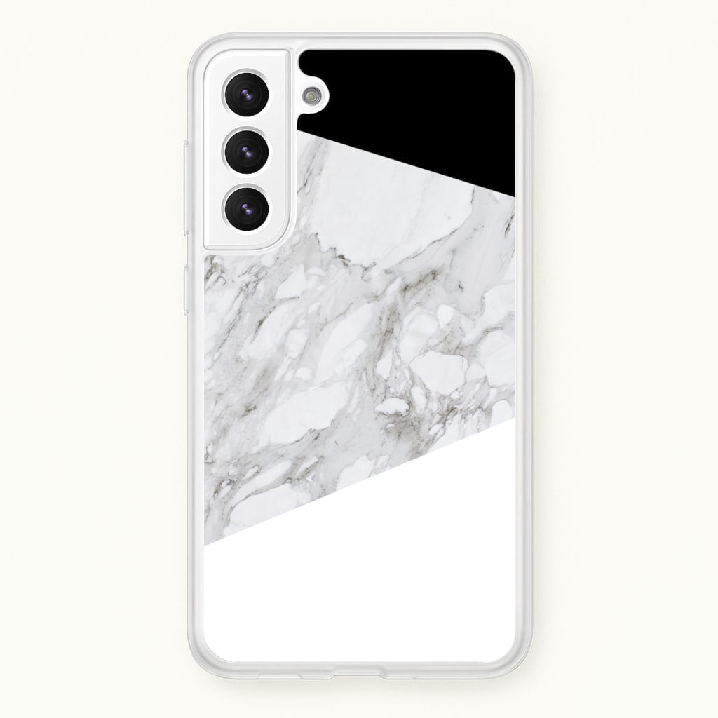 White, Black and Marble Pattern - marble Phone Case for Galaxy S22