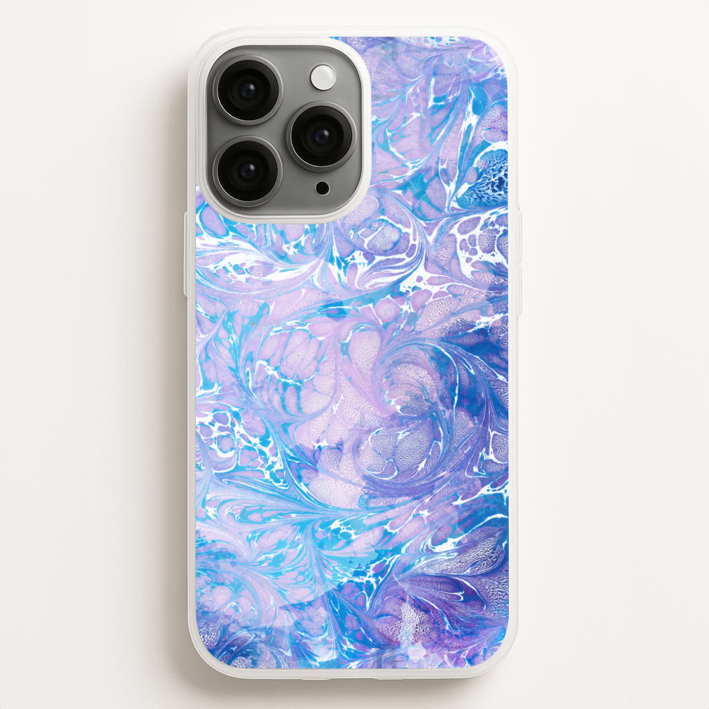 Sea Blue Swirly Marble - marble Phone Case for iPhone 16 Pro Max