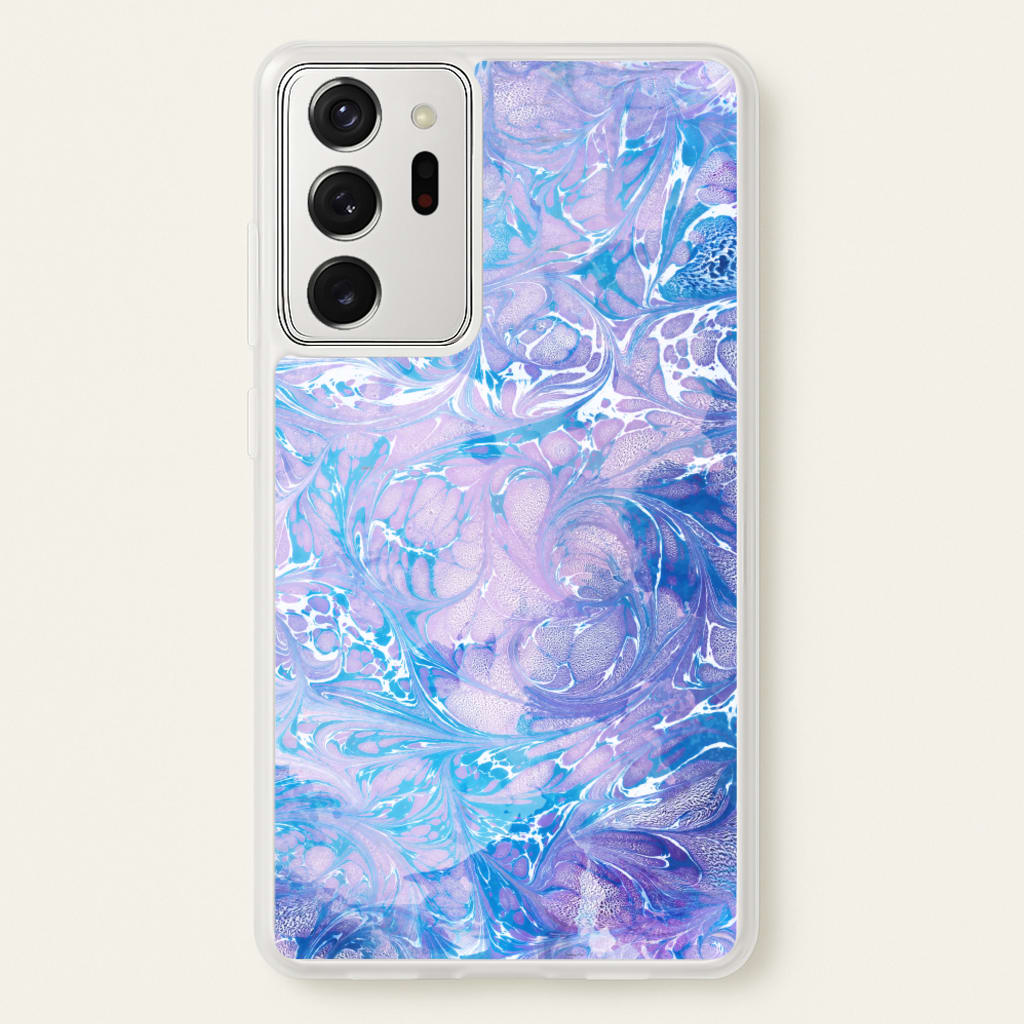Sea Blue Swirly Marble - marble Phone Case for Galaxy Note 20 Ultra