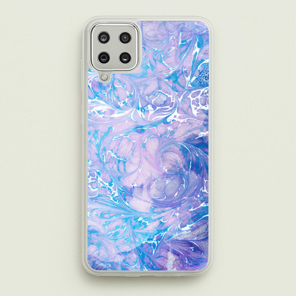 Sea Blue Swirly Marble - marble Phone Case for Galaxy A12