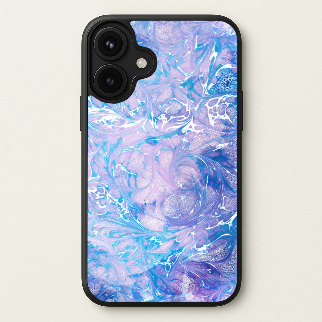 Sea Blue Swirly Marble Phone Case for iPhone 17