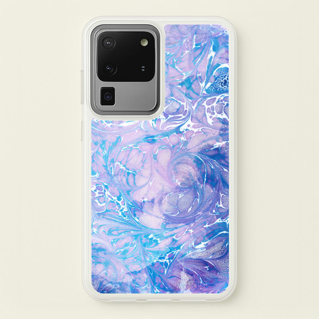 Sea Blue Swirly Marble - marble Phone Case for Galaxy S20 Ultra