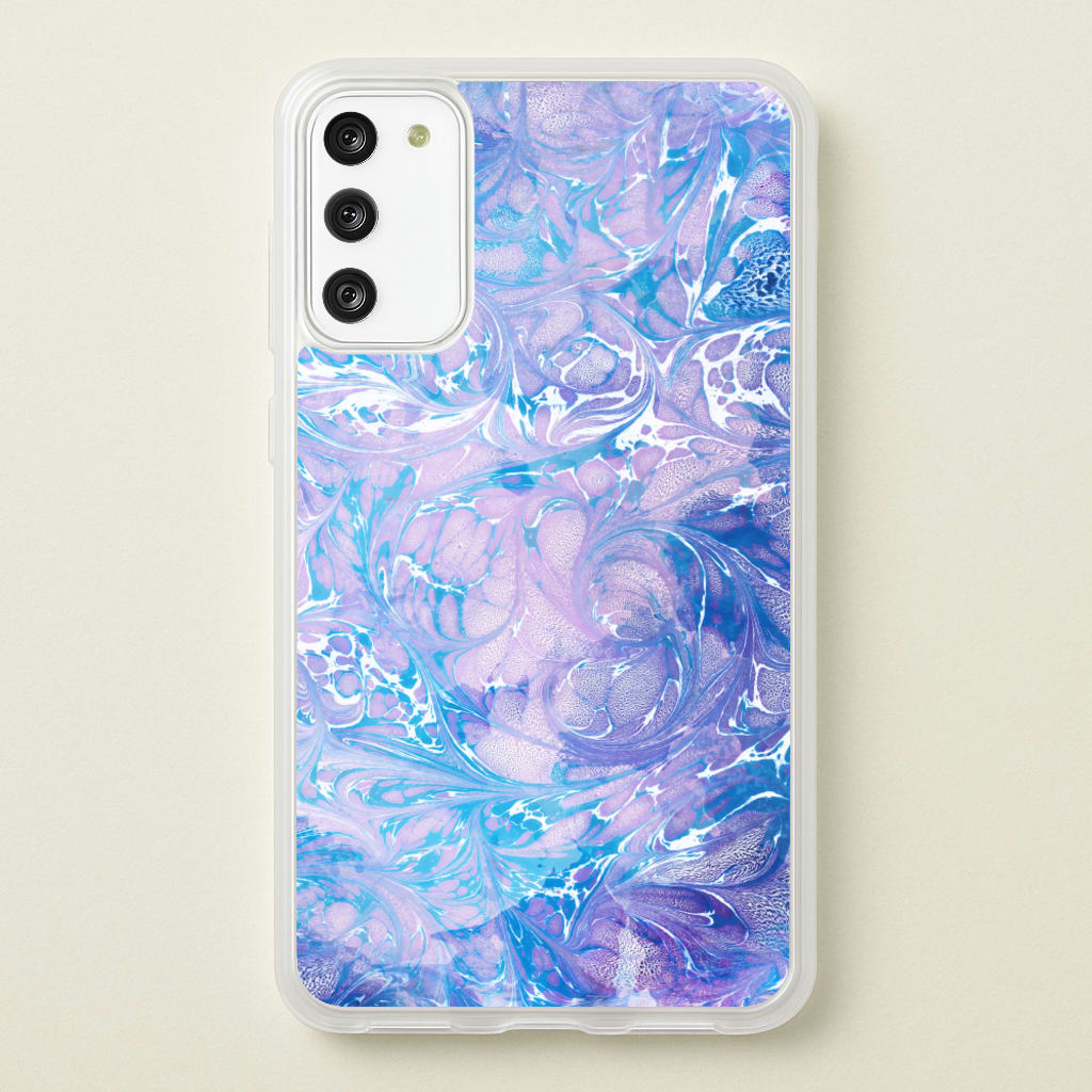 Sea Blue Swirly Marble - marble Phone Case for Galaxy S20FE