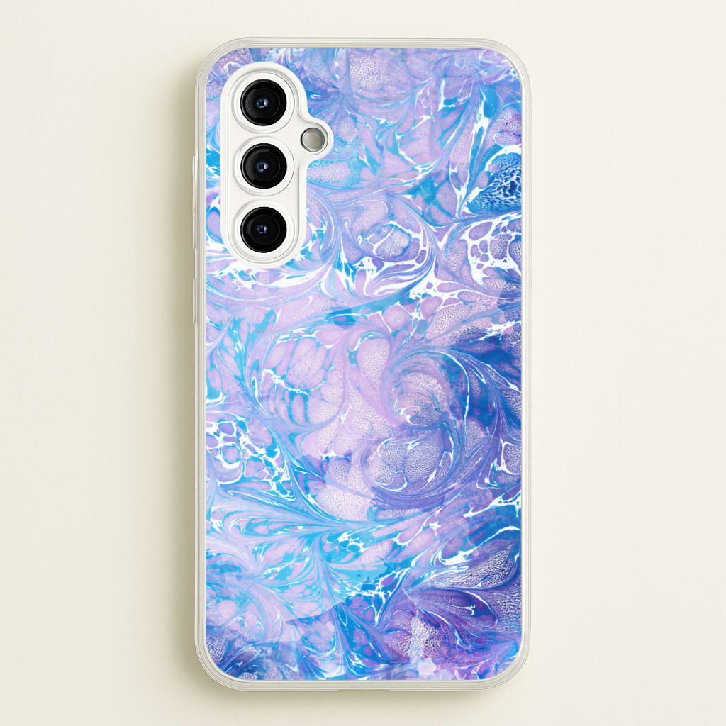 Sea Blue Swirly Marble - marble Phone Case for Galaxy A54