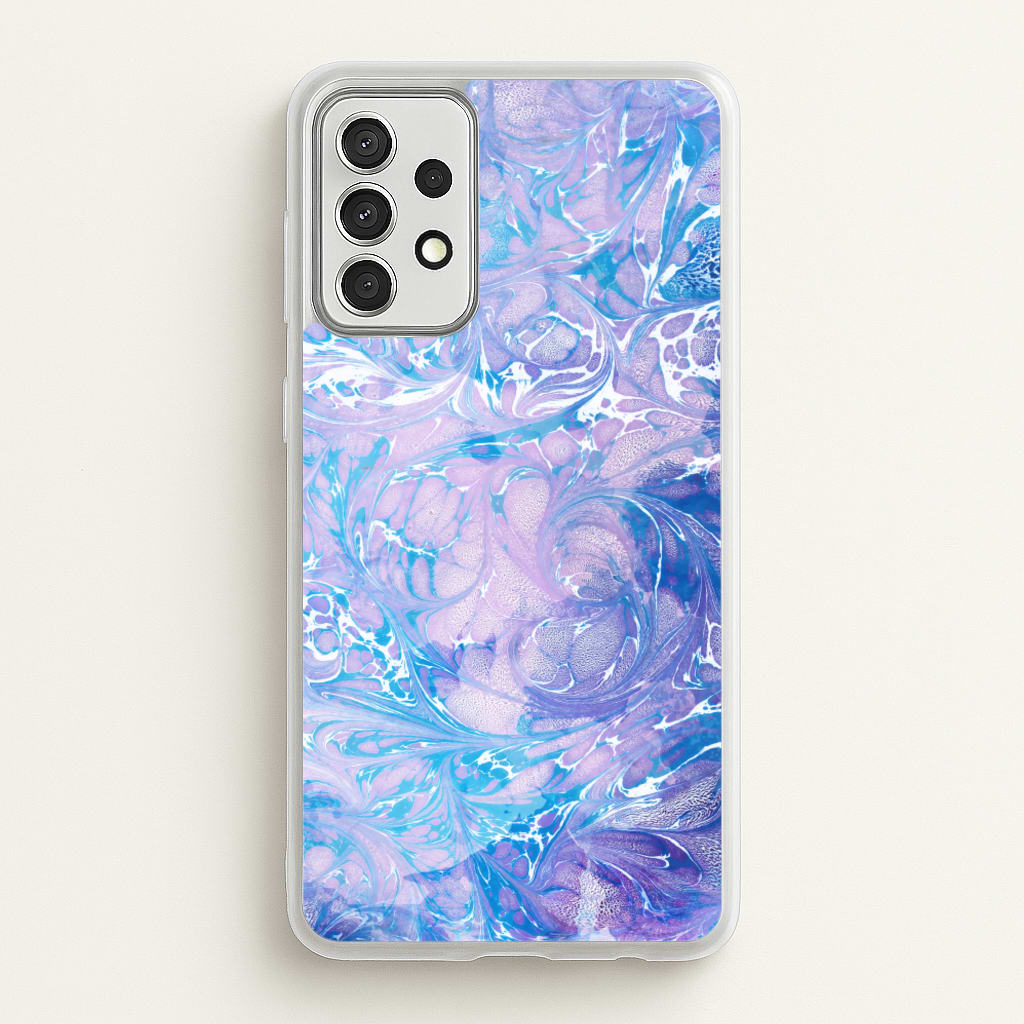 Sea Blue Swirly Marble - marble Phone Case for Galaxy A52 / A52s
