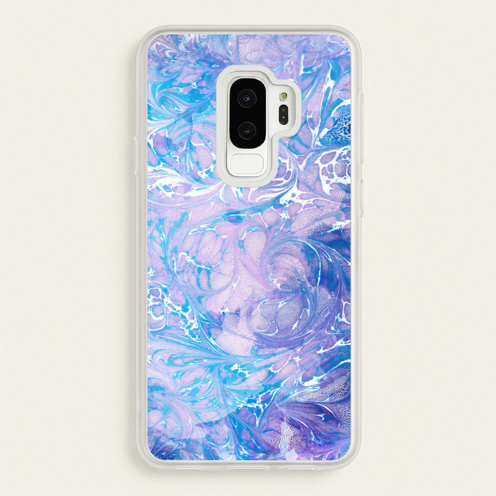 Sea Blue Swirly Marble - marble Phone Case for Galaxy S9 Plus