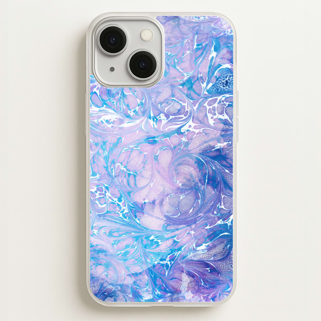 Sea Blue Swirly Marble - marble Phone Case for iPhone 13 Mini