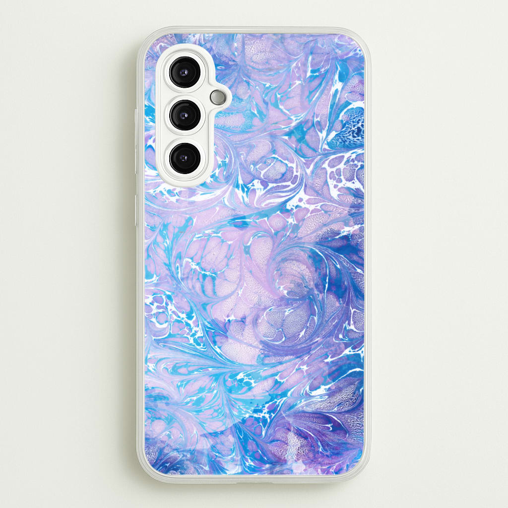 Sea Blue Swirly Marble - marble Phone Case for Galaxy A14