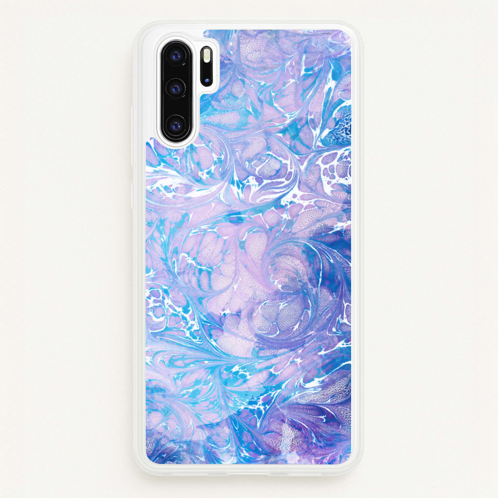 Sea Blue Swirly Marble - marble Phone Case for Huawei P30 Pro