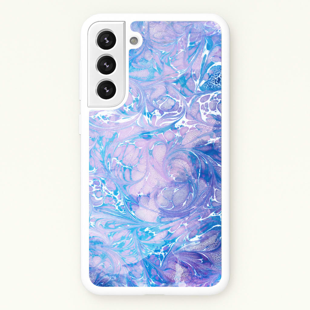 Sea Blue Swirly Marble - marble Phone Case for Galaxy S22 Plus