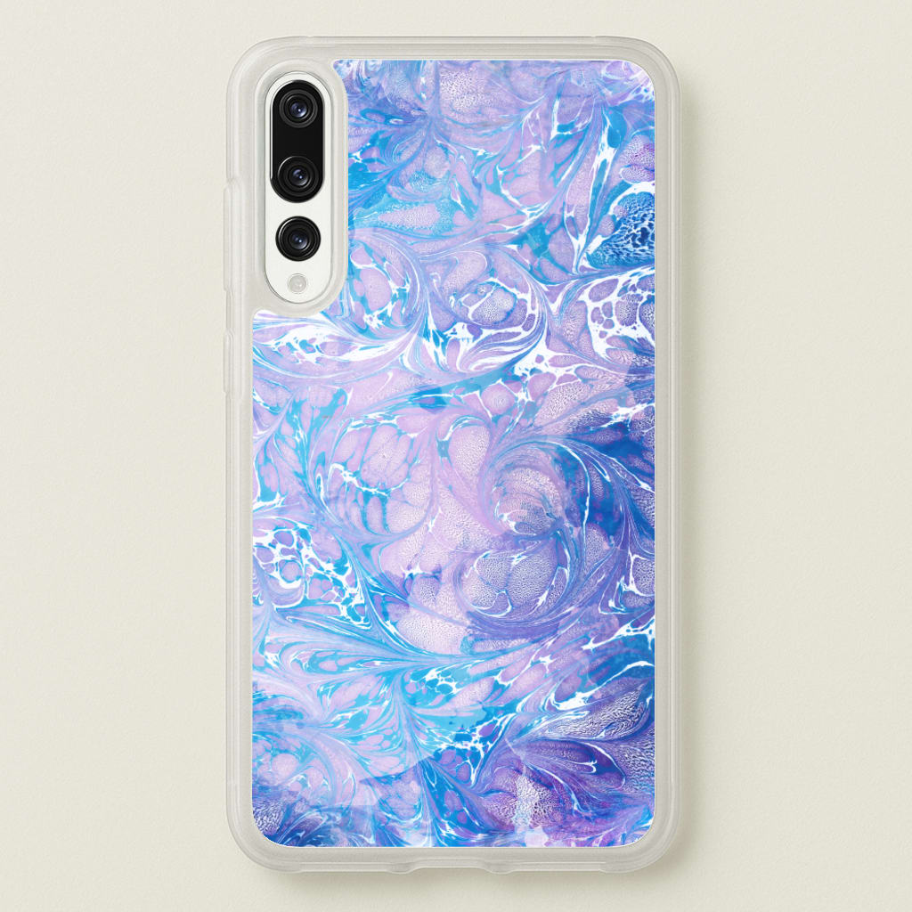 Sea Blue Swirly Marble - marble Phone Case for Huawei P20 Pro
