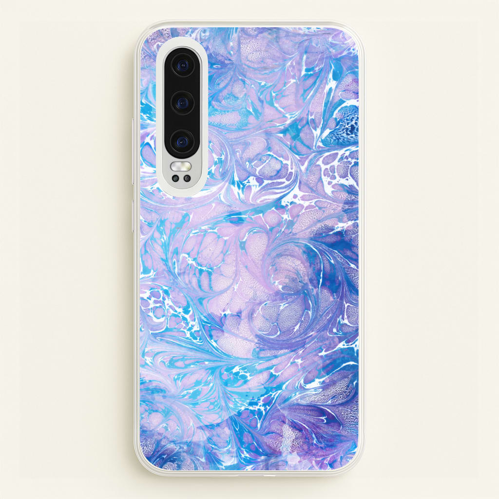 Sea Blue Swirly Marble - marble Phone Case for Huawei P30