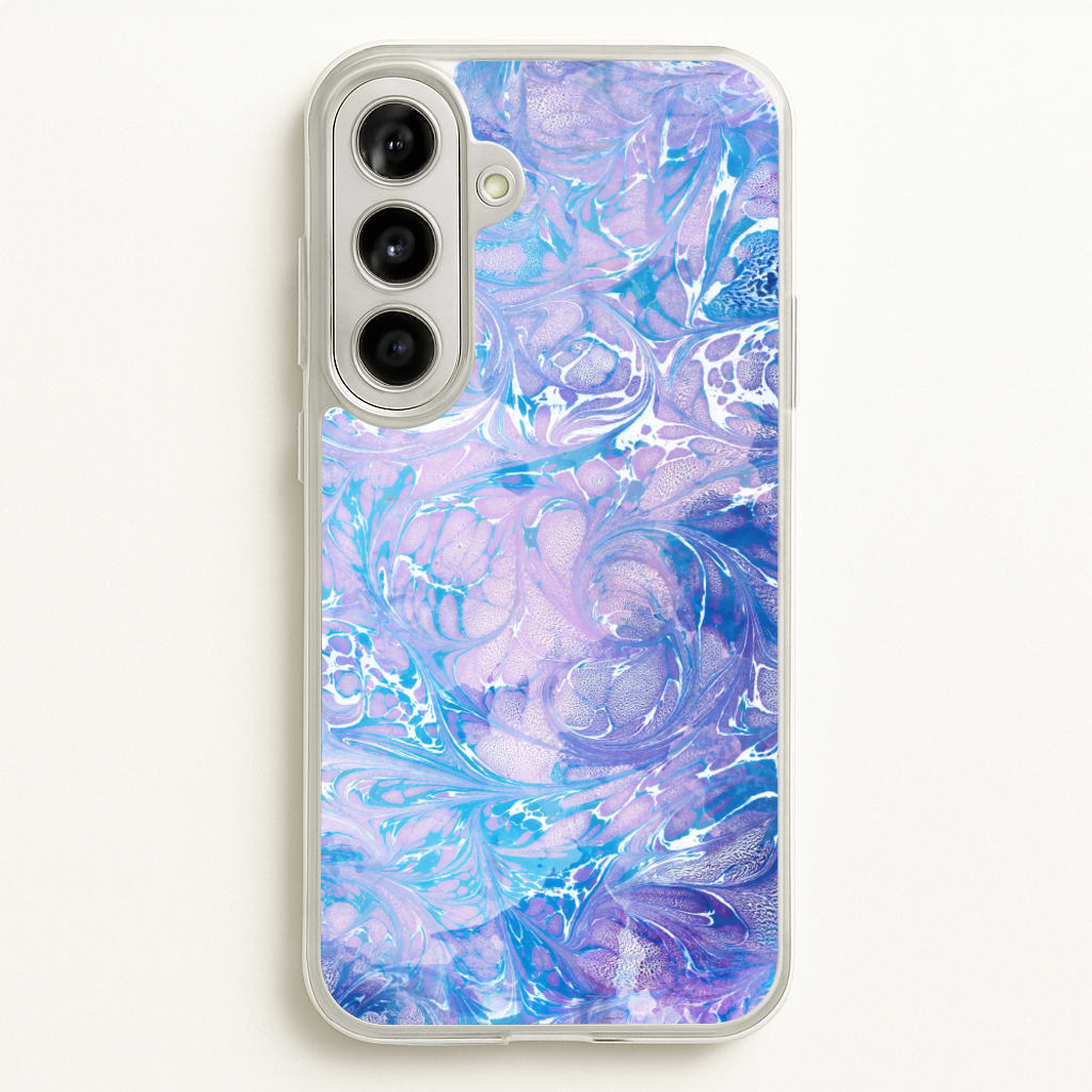 Sea Blue Swirly Marble - marble Phone Case for Galaxy A56