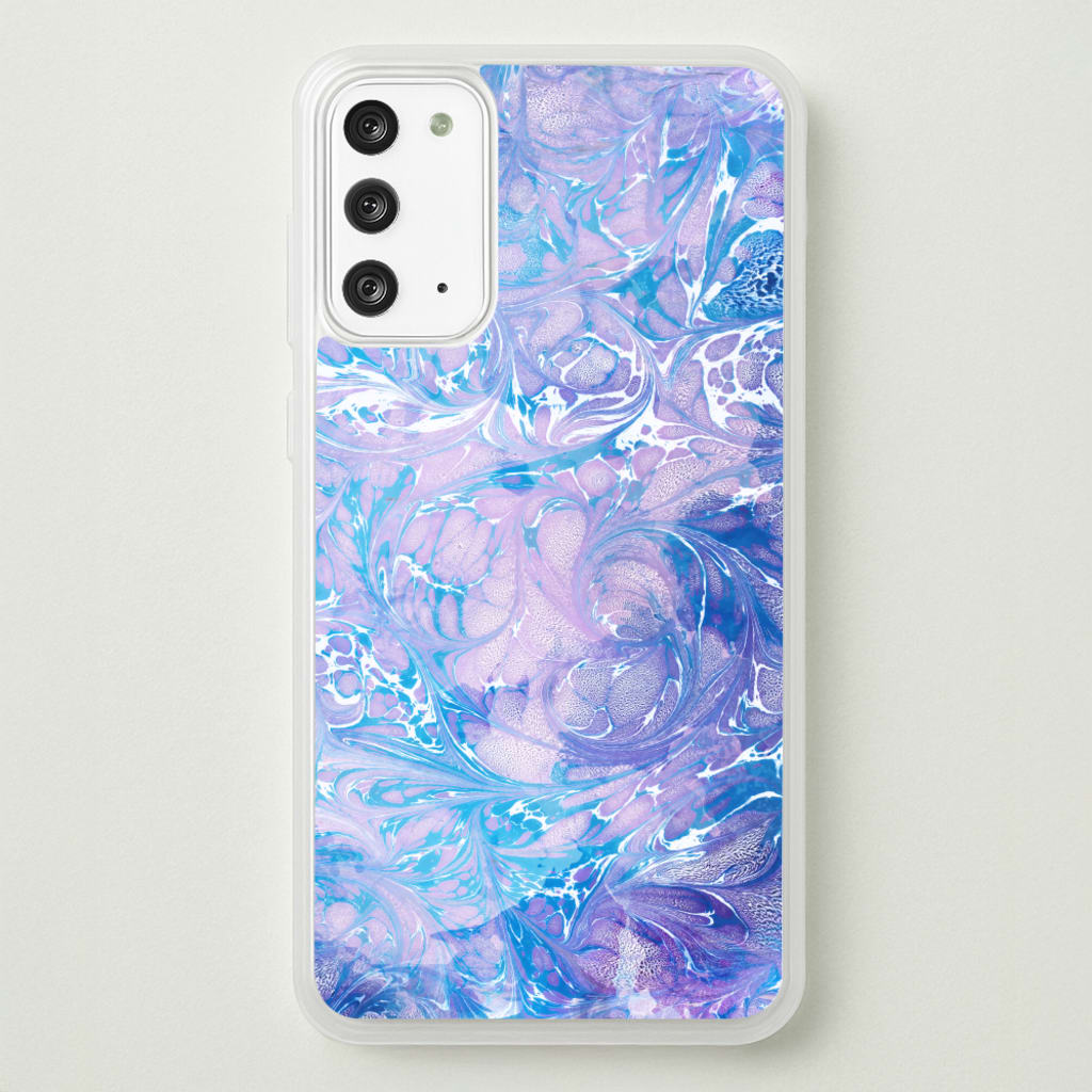Sea Blue Swirly Marble - marble Phone Case for Galaxy Note 20