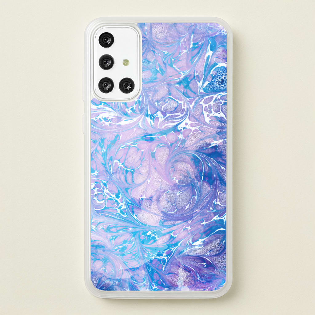 Sea Blue Swirly Marble - marble Phone Case for Galaxy A71